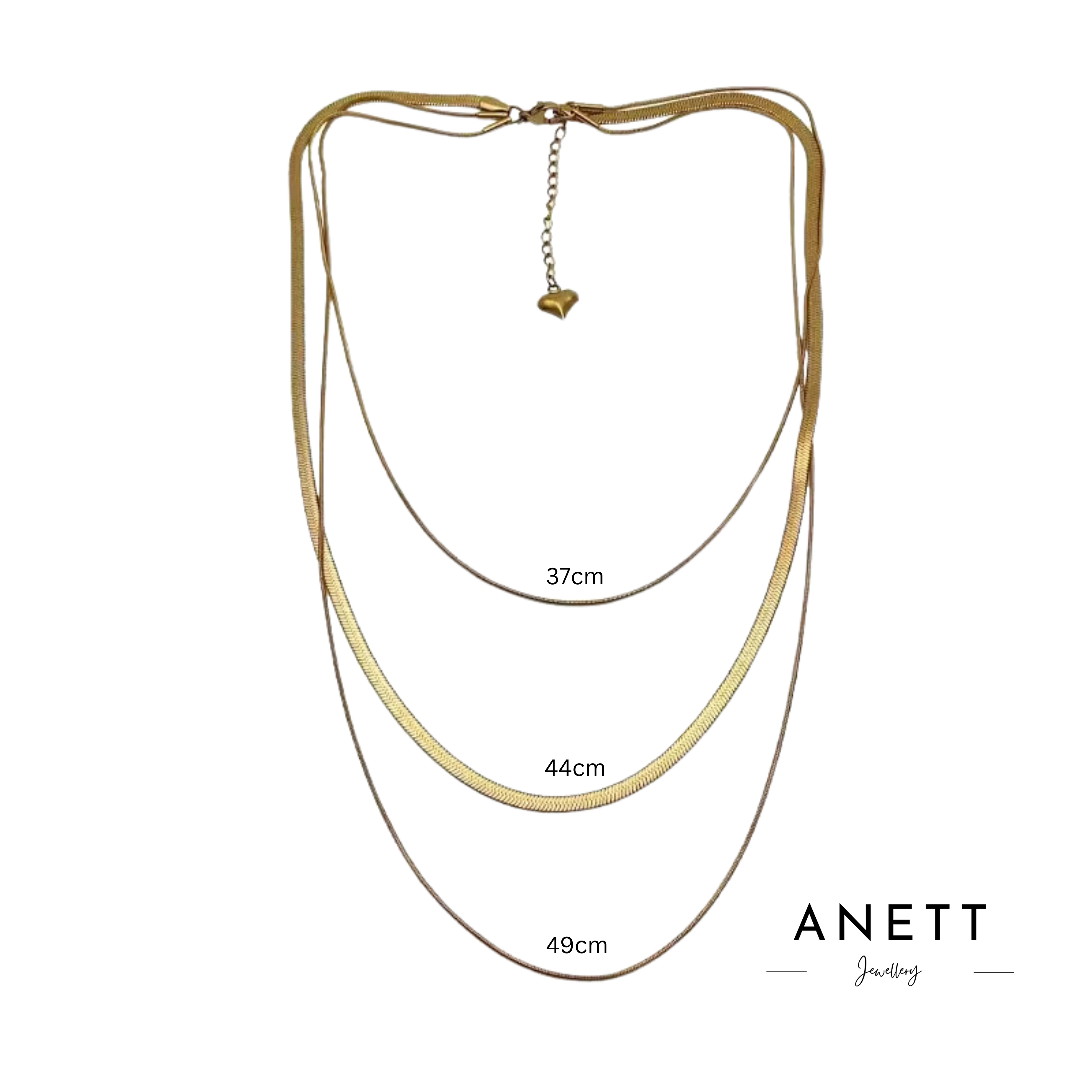 3 Layered Snake Stainless Steel Chain Necklace