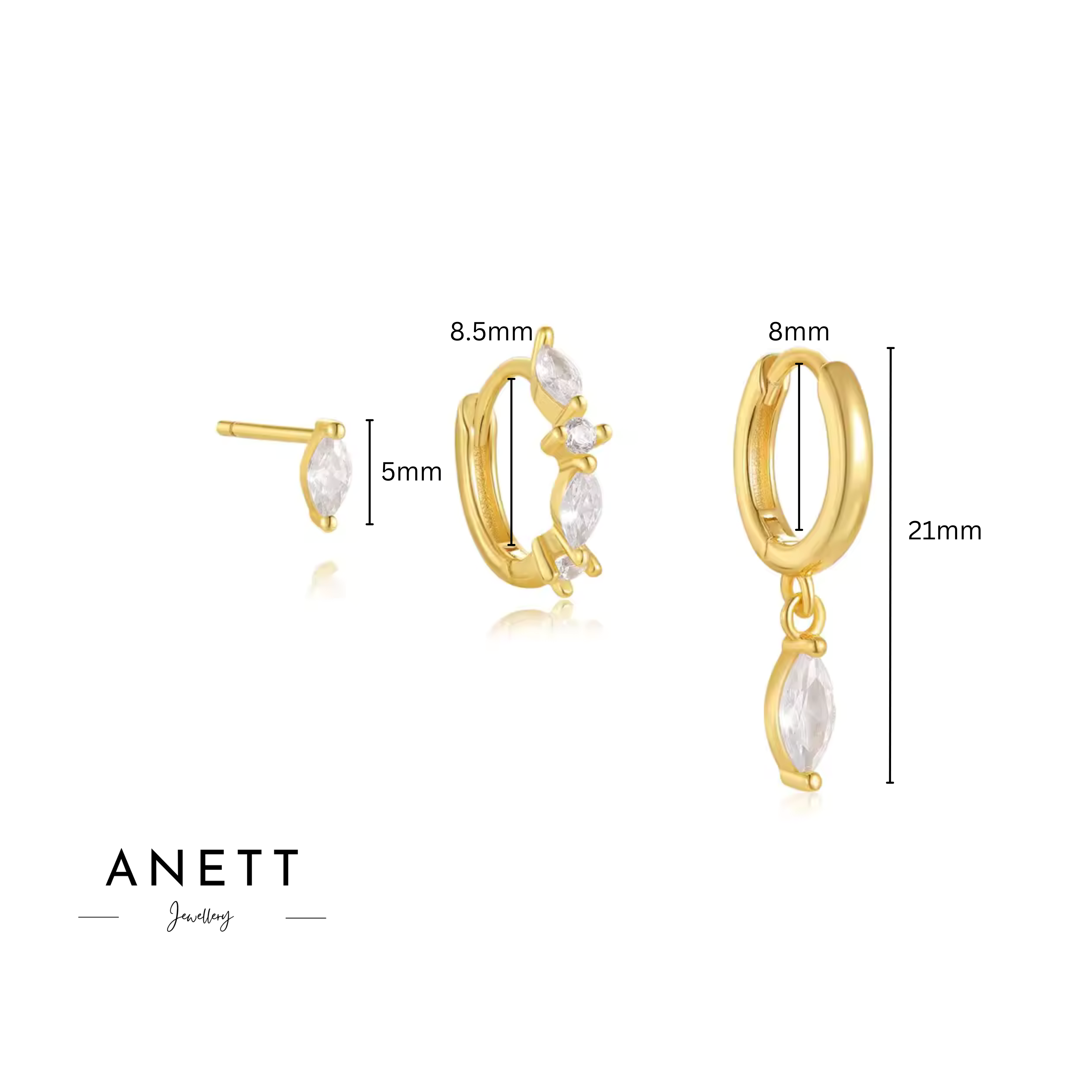 Grace Dangle Gold Earring