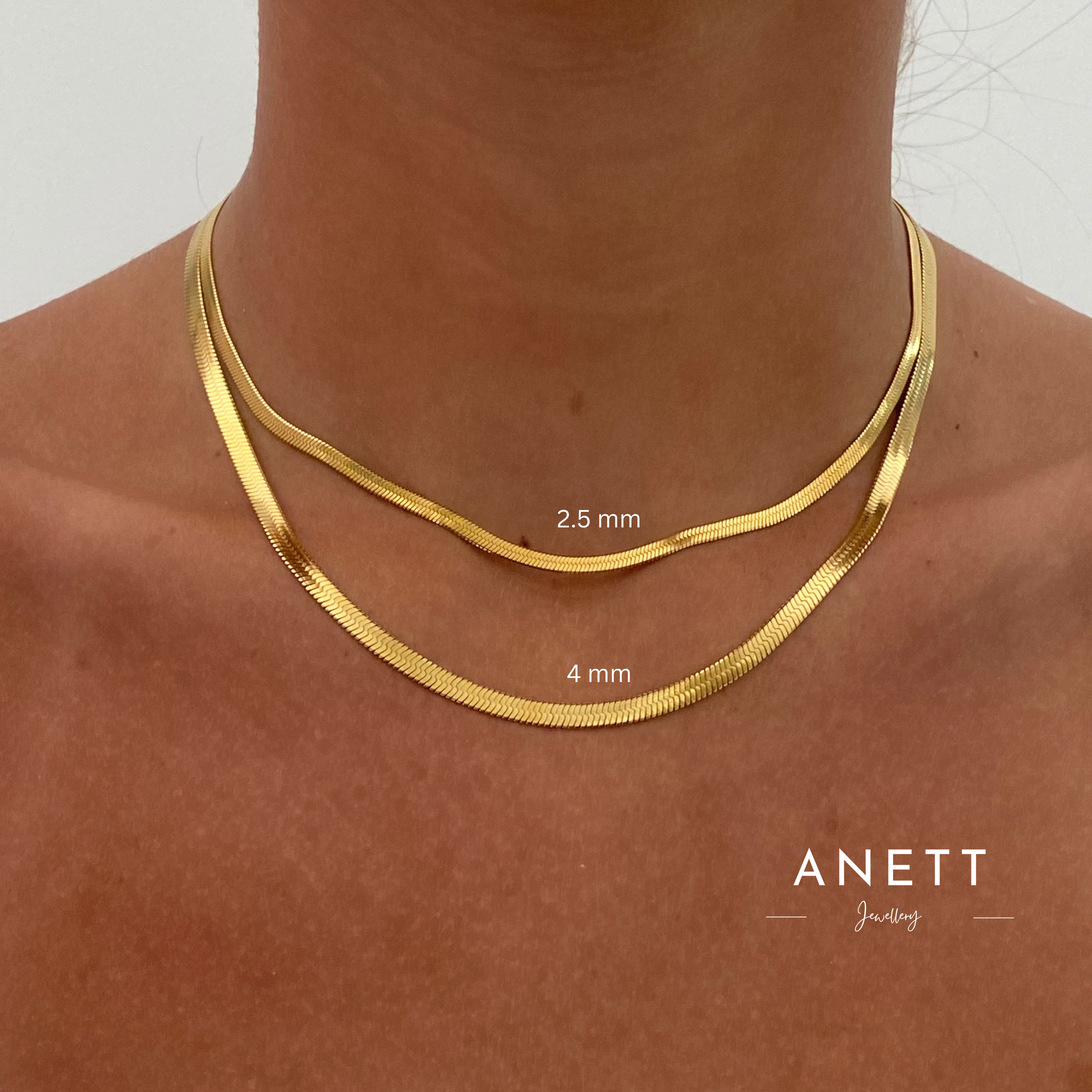 Snake Chain Necklace 2.5mm 4mm
