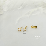 Katie Opal 4mm Stud Earrings GOLD