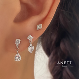 Rhombus Silver CZ Stud Earrings