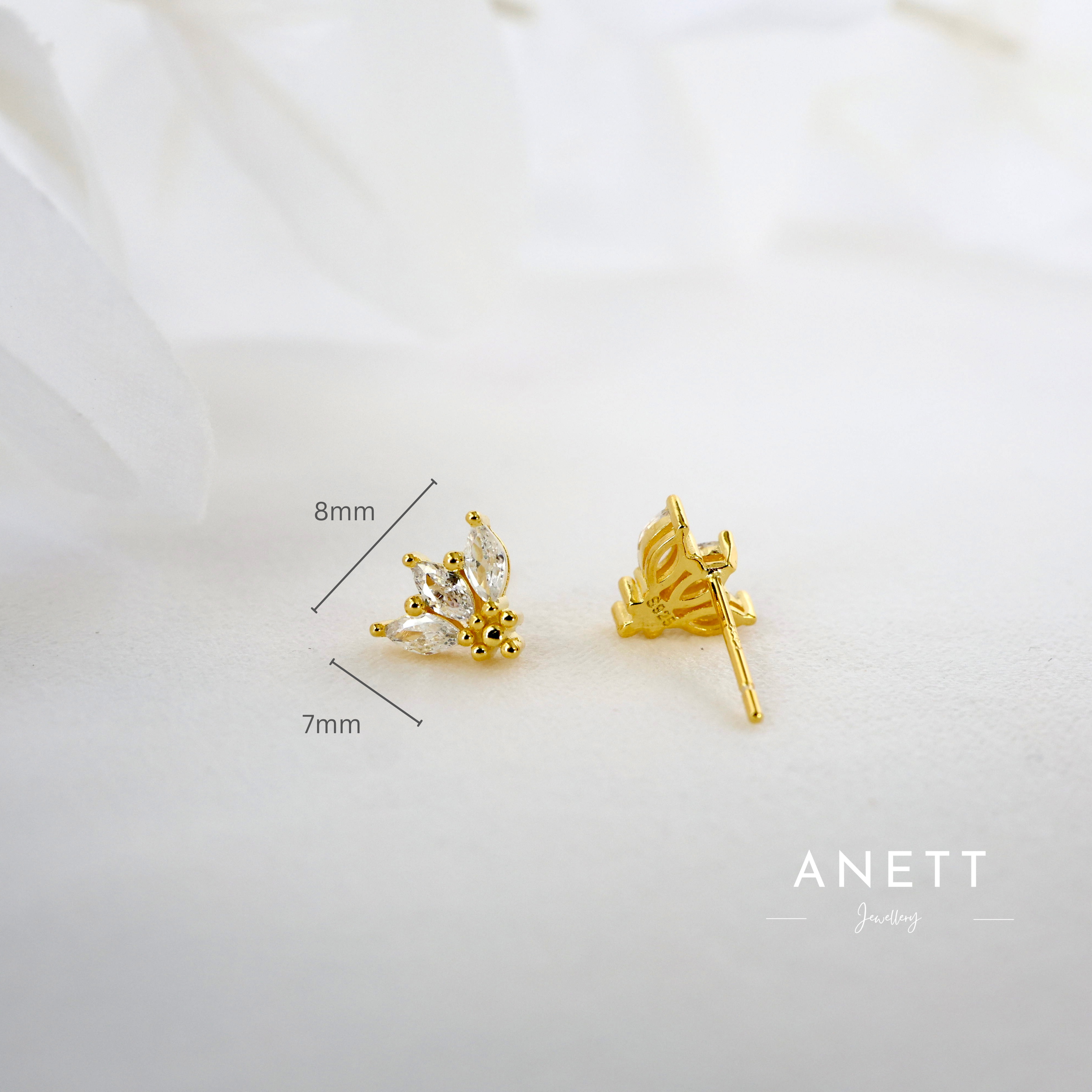 Marquise Crown Stud Earrings