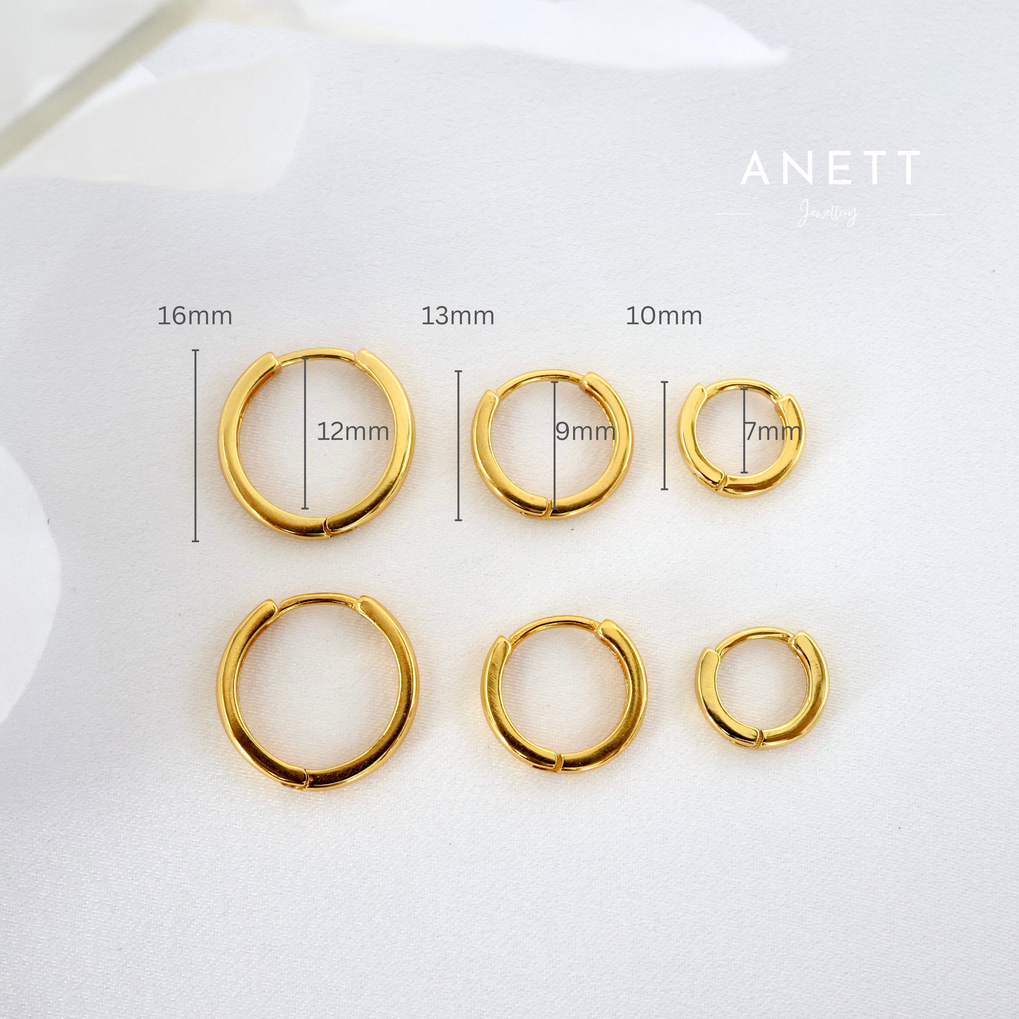 Basic Gold Hoops 7mm 9mm 12mm