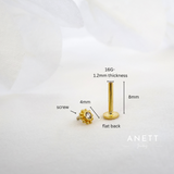 16G Solo Gold Helix Stud Earrings 1 piece