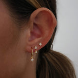 Small 4 Clover Dangle Earring Set GOLD Sterling Silver