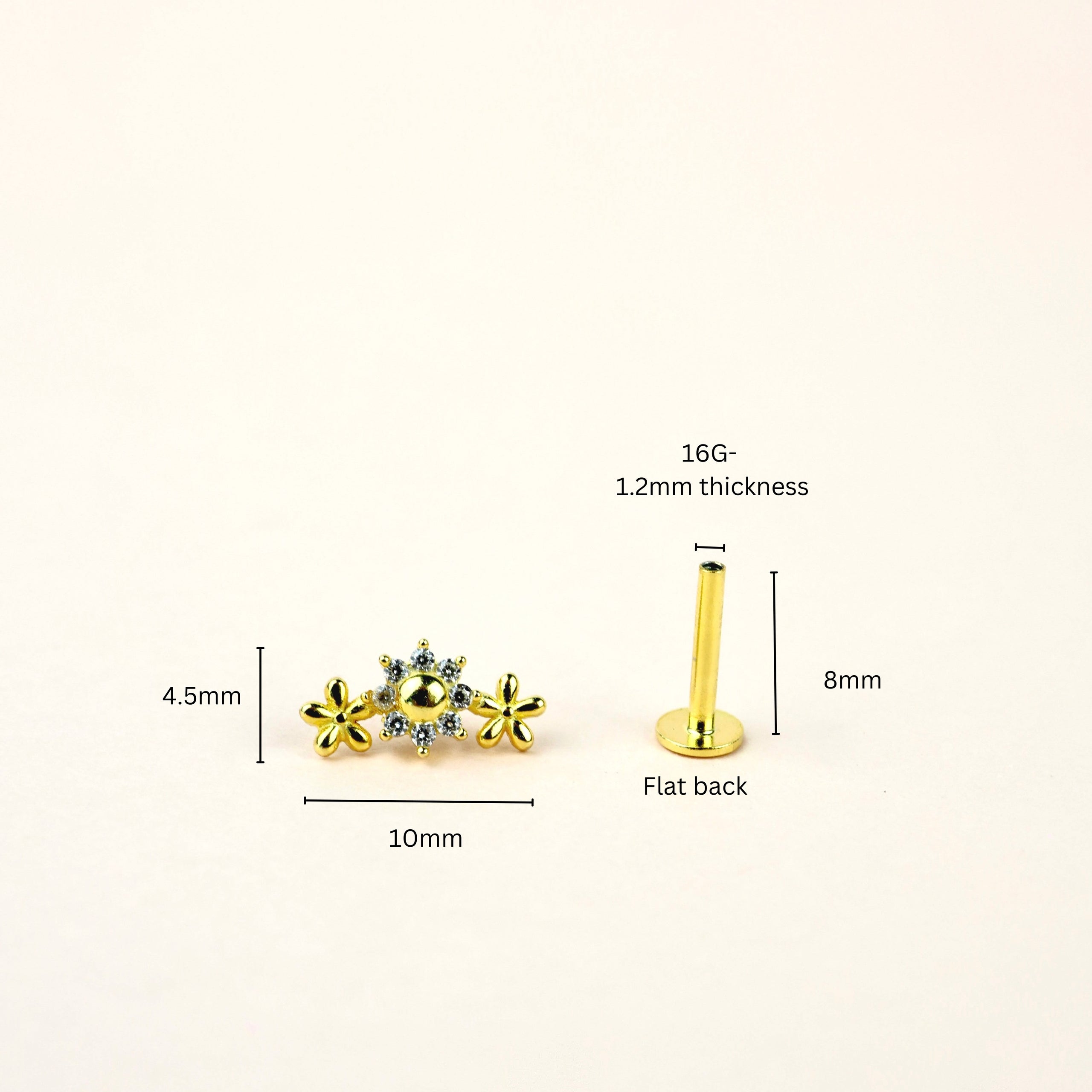 Primrose Flower Stacking Earrings- Gold