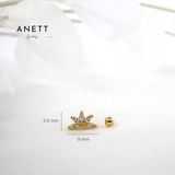 Lotus Ball Screw back Helix Stud Earring- 1 piece