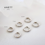 Dainty Silver huggie Hoop Earrings Clear CZ