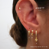 Stella Diamond Dangle Earrings 3 Pair 4 Pair Set
