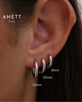 Basic Sterling Silver Hoop 8mm 10mm 12mm Earrings