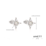 Elena Opal Starburst Stud Earrings SILVER