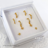 Stella Diamond Dangle Earrings 3 Pair 4 Pair Set