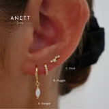 Tulip Opal Dangle Earrings GOLD