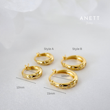 Chelsie Inlaid Star Gold Hoop Earrings