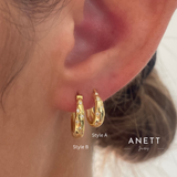 Chelsie Inlaid Star Gold Hoop Earrings