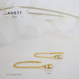 Darling Pearl Chain Stud Earrings