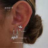 Hannah Dangle Marquise SILVER Earrings Stacks