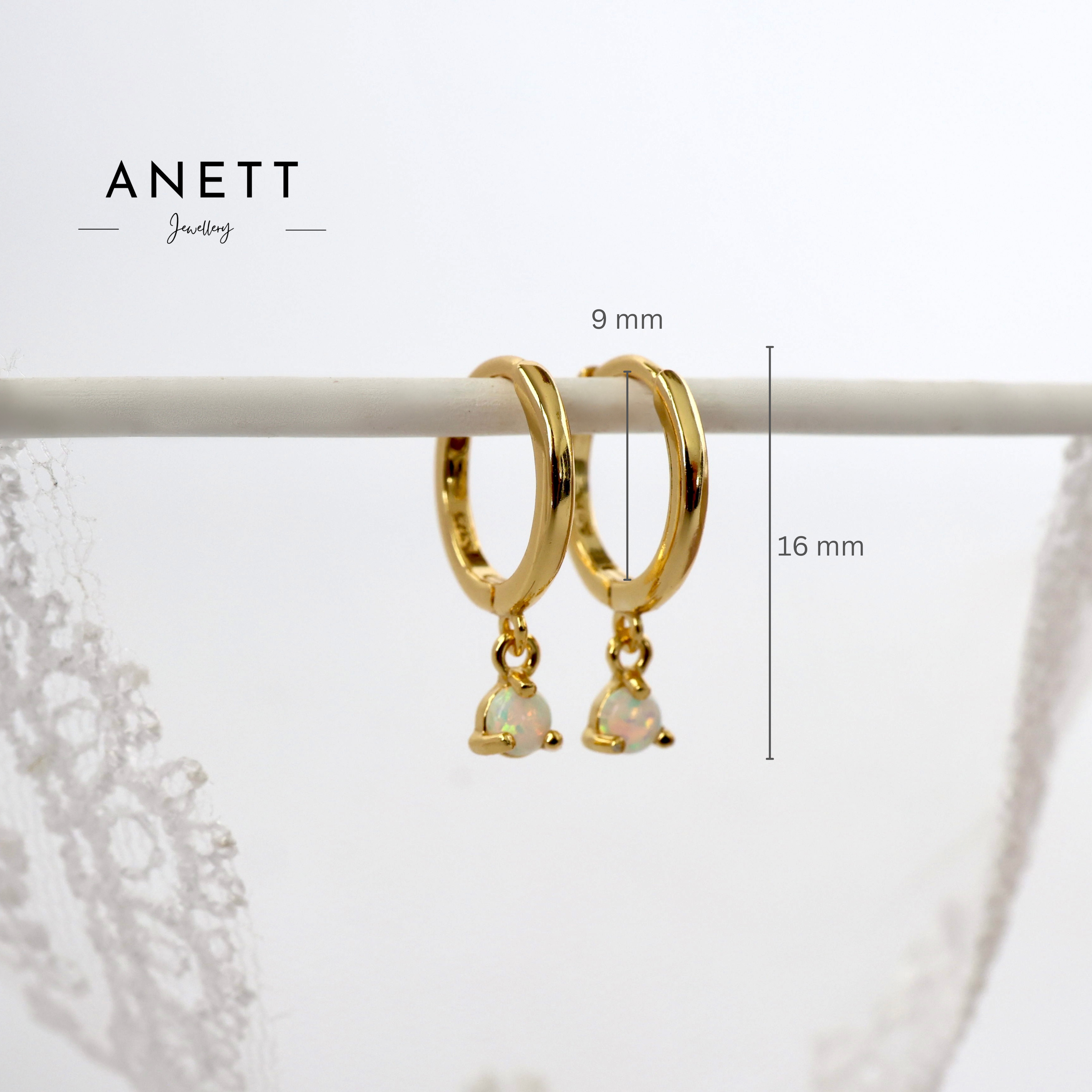 Dainty Opal Dangle Earrings GOLD