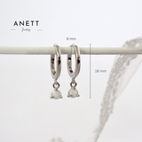 Dainty Opal Dangle Earrings SILVER
