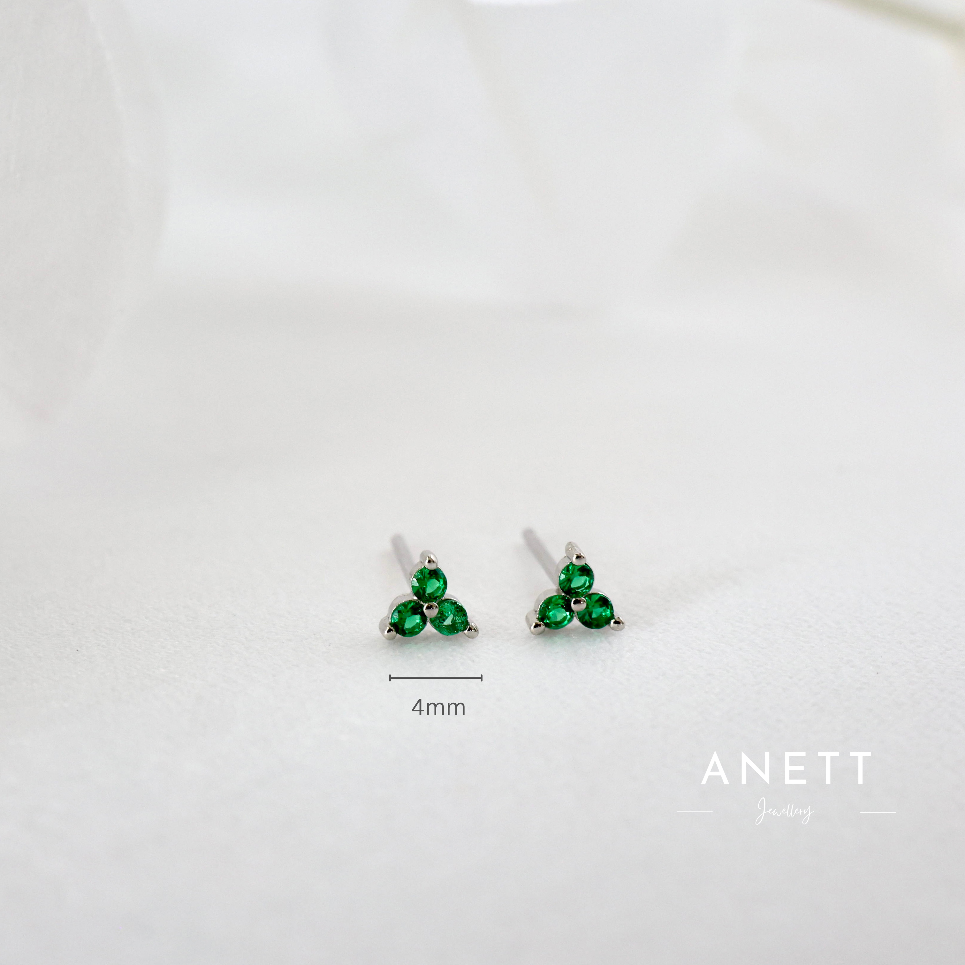 3 Clover Stud Earrings SILVER