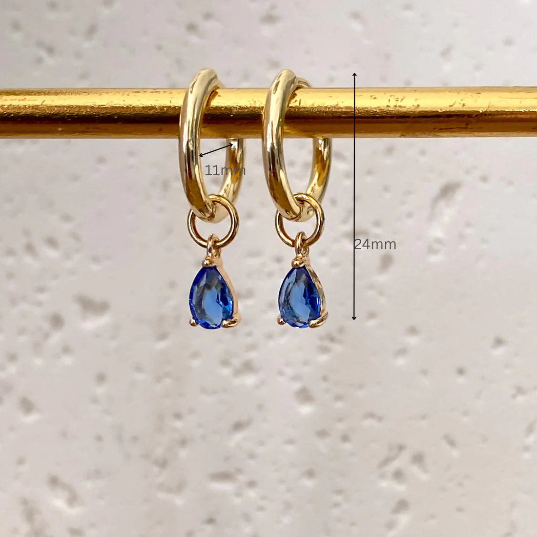 Medland Teardrop CZ Dangle Earrings