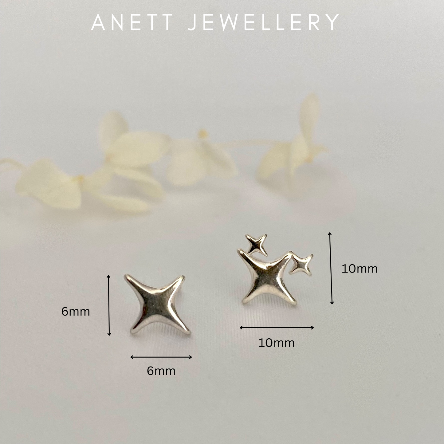 Twinkle Star Stud Earrings in Sterling Silver