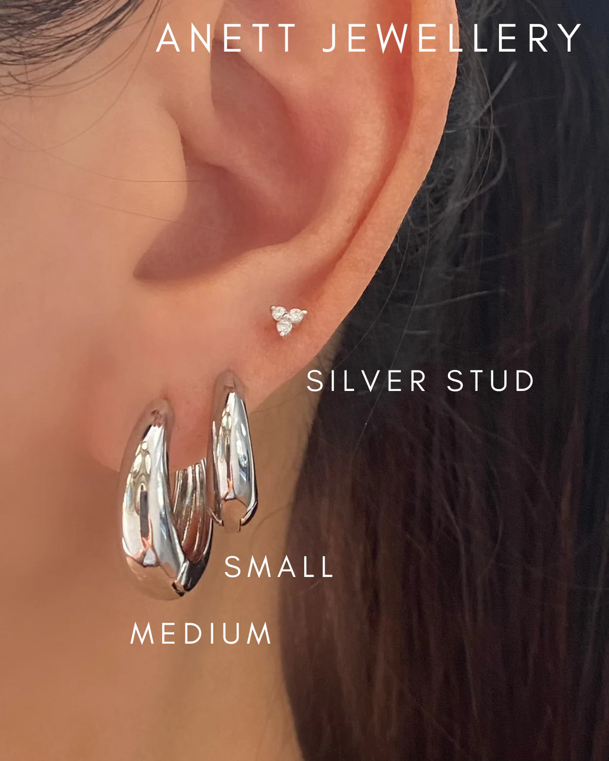 Lucy Teardrop Thick Gold Hoops 17mm 20mm