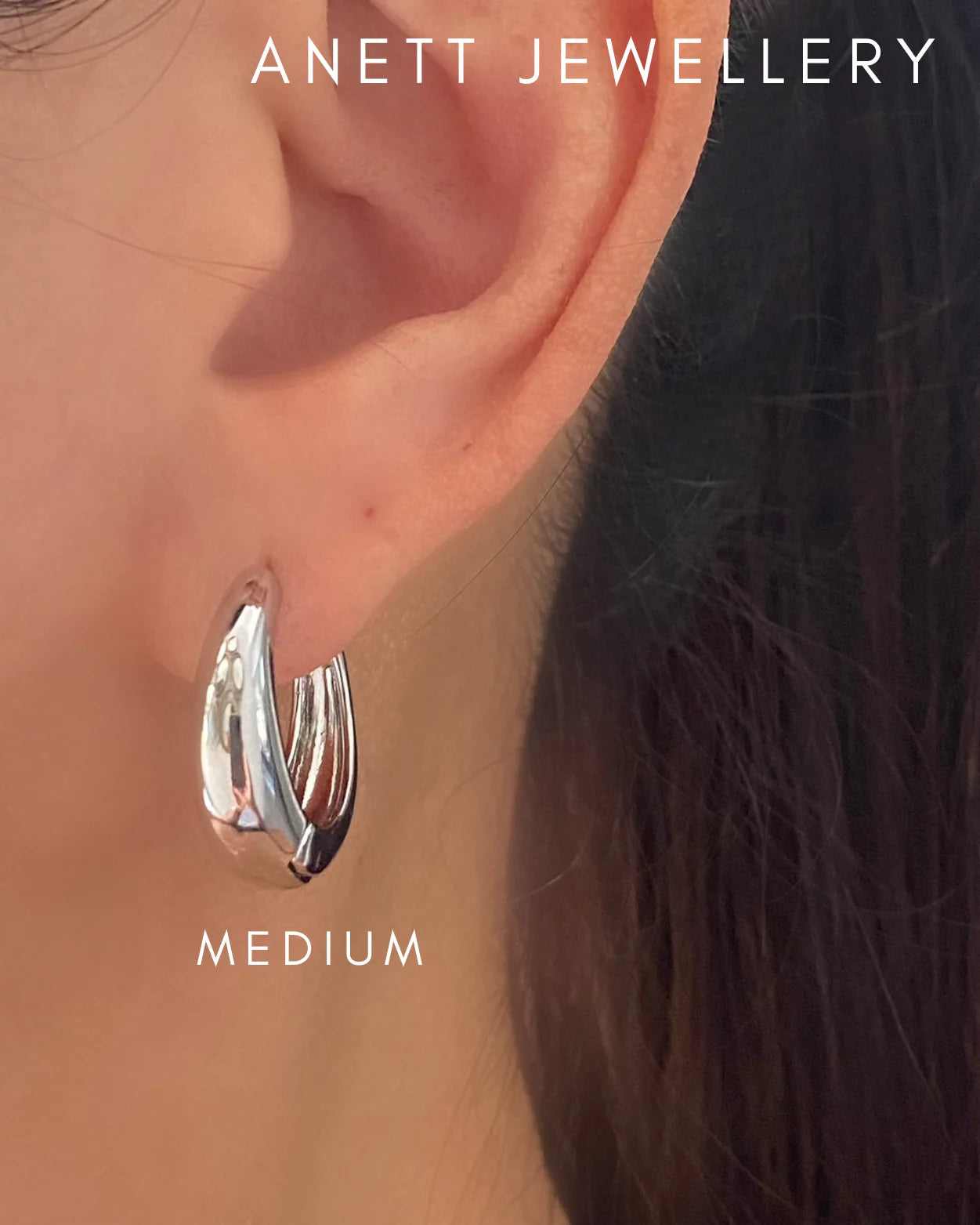 Lucy Teardrop Thick Gold Hoops 17mm 20mm