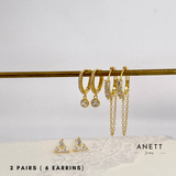 Gold Chain Dangle 3 Pieces Set