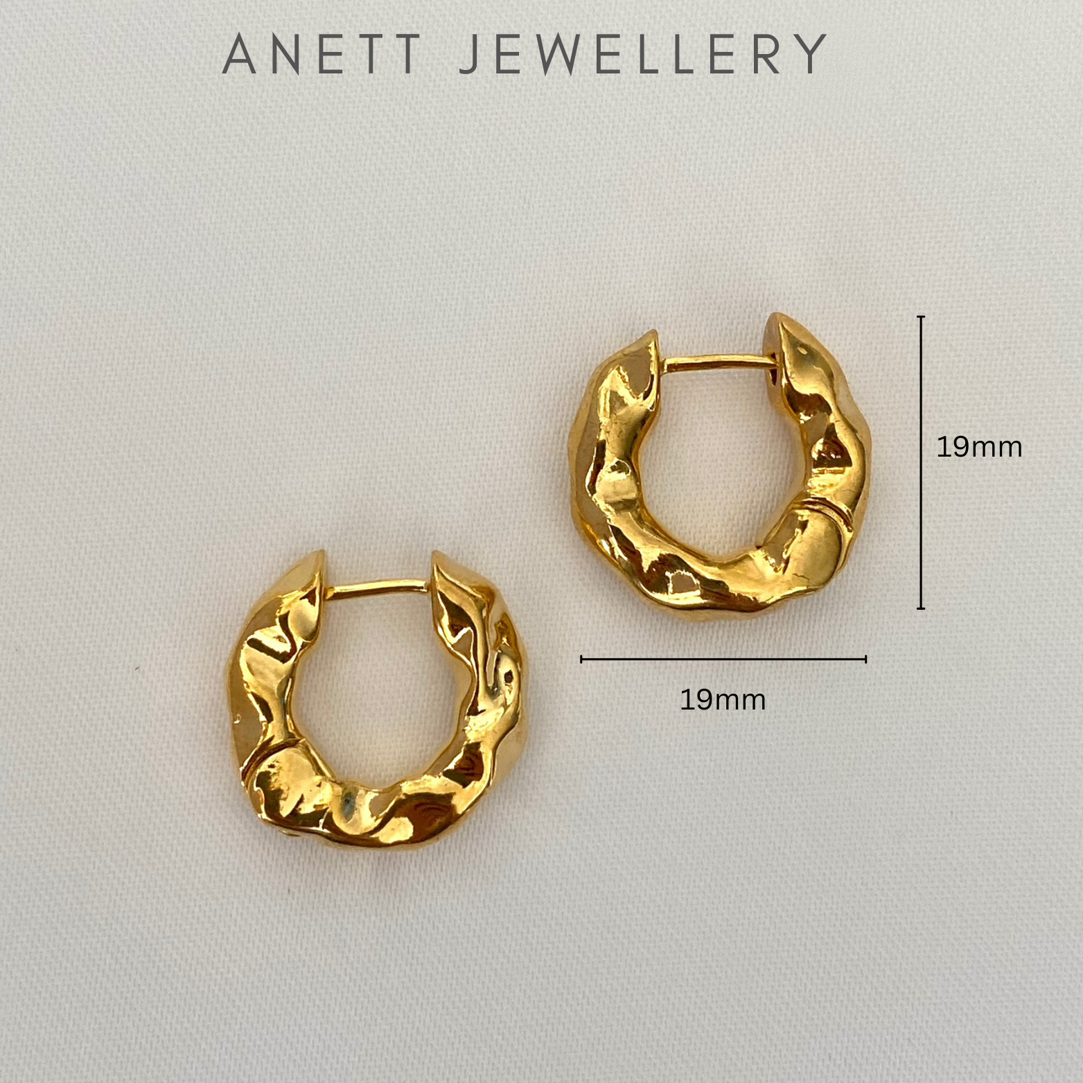 Hammered Gold Hoop Earrings