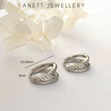 Dainty Minimalist Silver Double Hoops