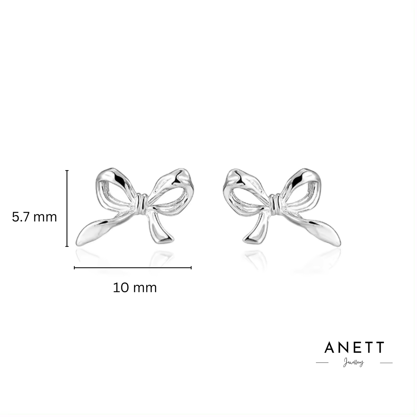 925 Sterling Silver Dainty Bow Stud Earring