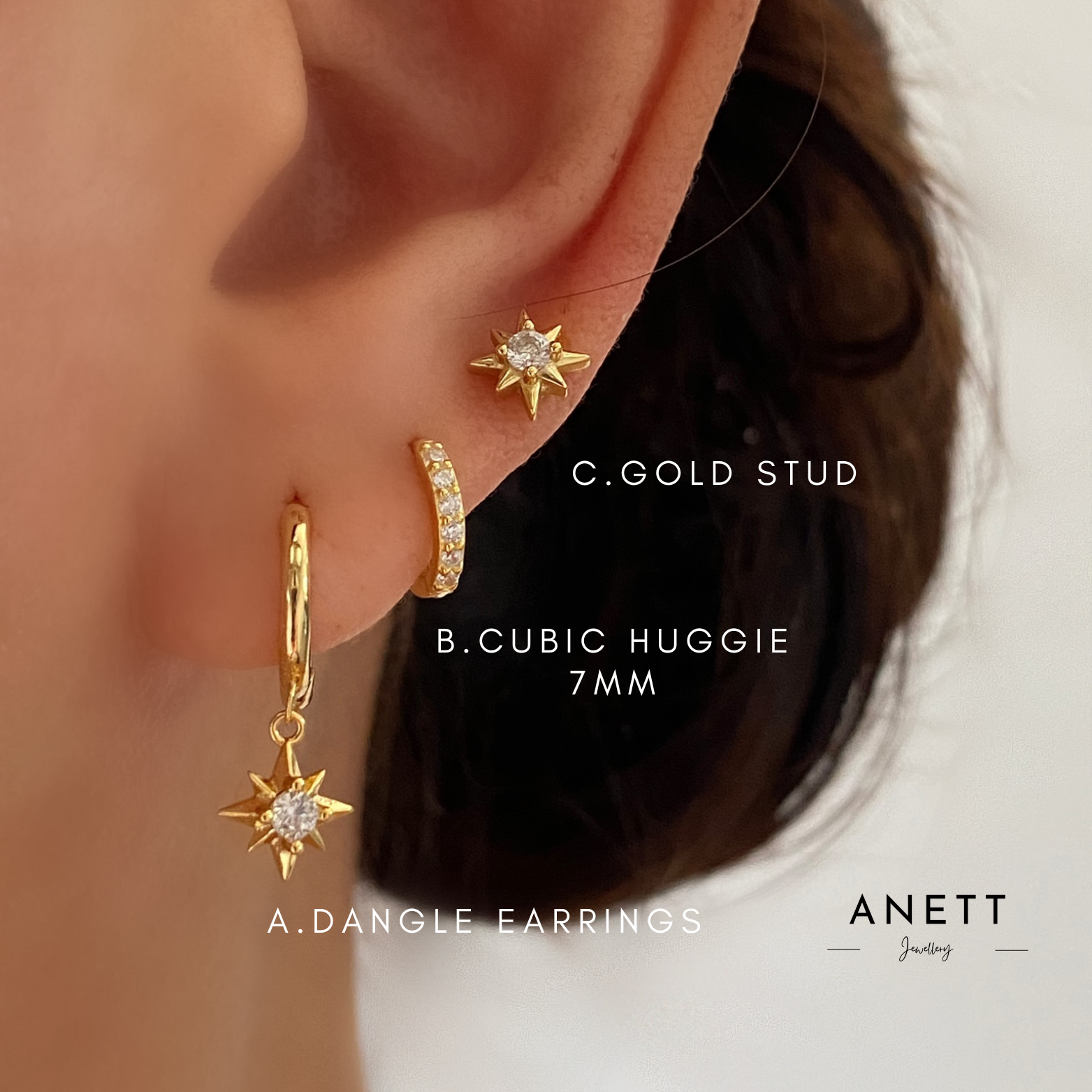 Dainty hot sale star earrings