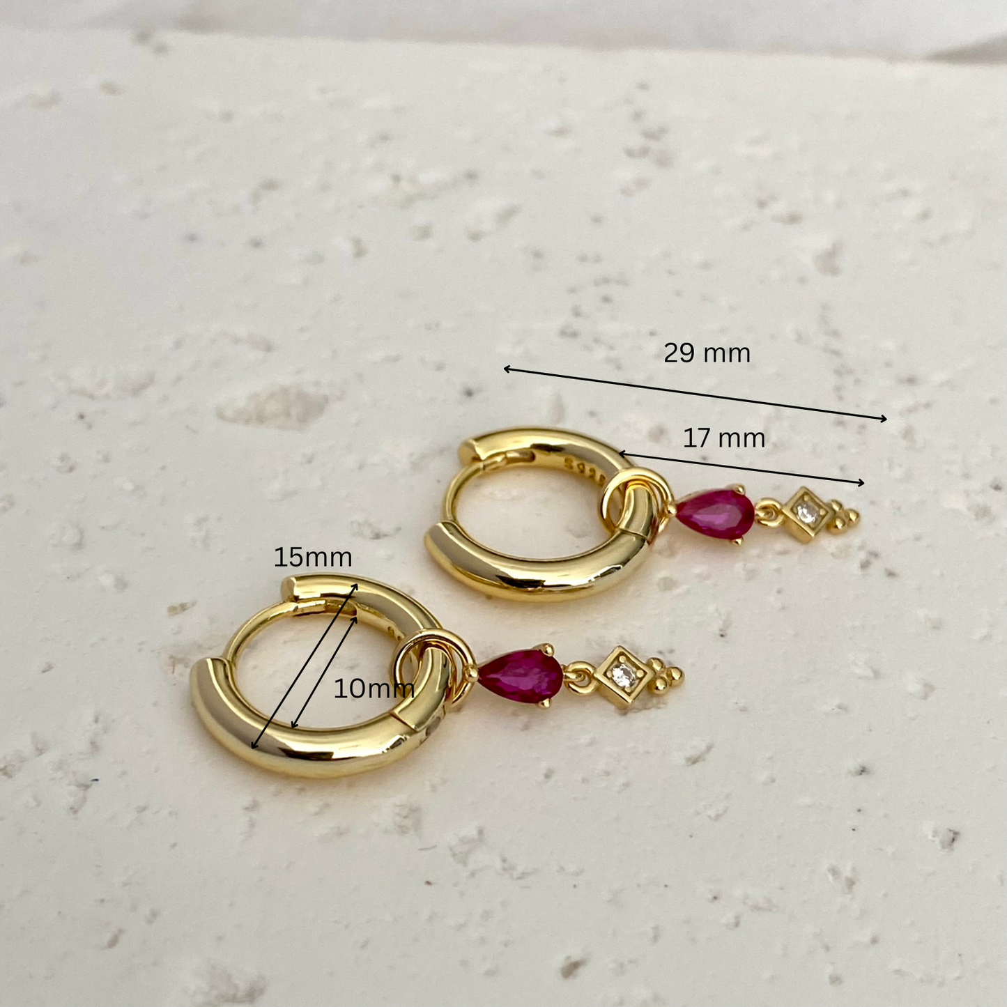 Pink Dangle Earrings, 925 Sterling Silver, Pink charm earrings