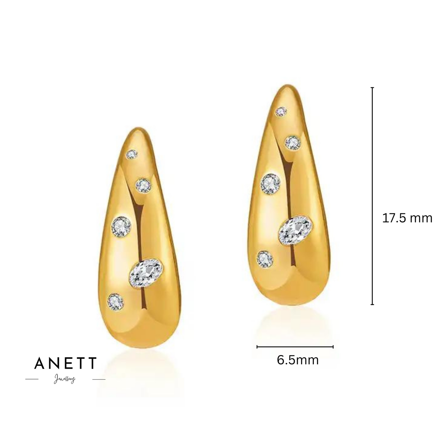Waterdrop Gold CZ Pave Earrings