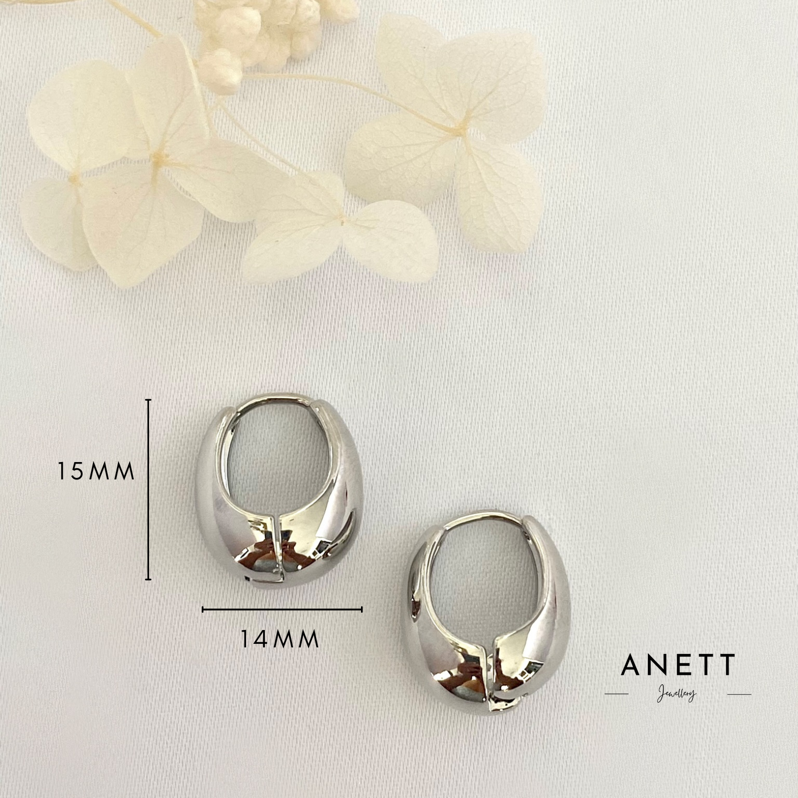 Thick small silver hoops on sale