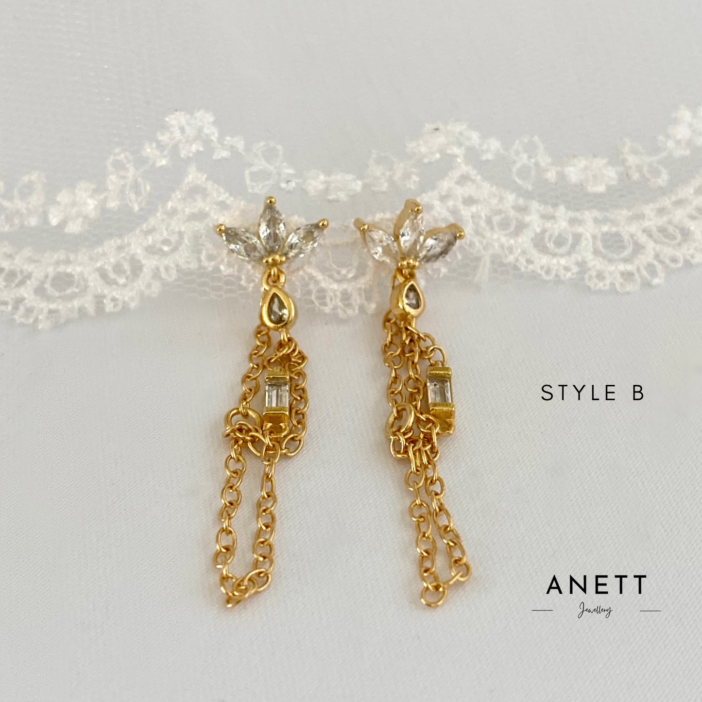 Gold Chain Long Tassel Earrings Style B