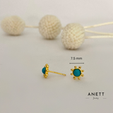 Turquoise Stud Gold Earrings