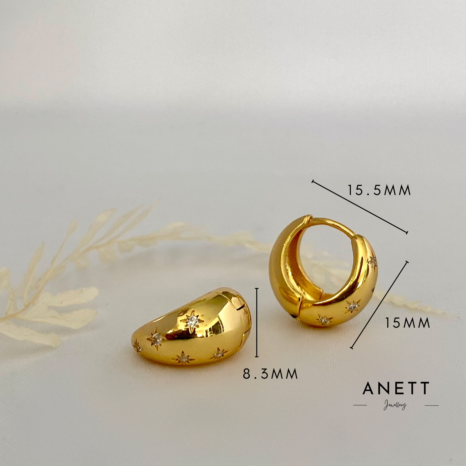Celestial Chunky Gold Water droplet Hoop Earring – ANETT