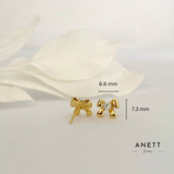 Bow CZ Stud Earrings GOLD