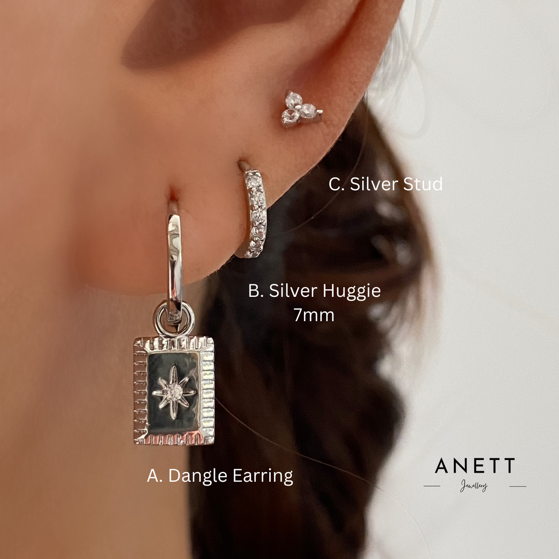 Starburst Silver Dangle Earring Gift Set