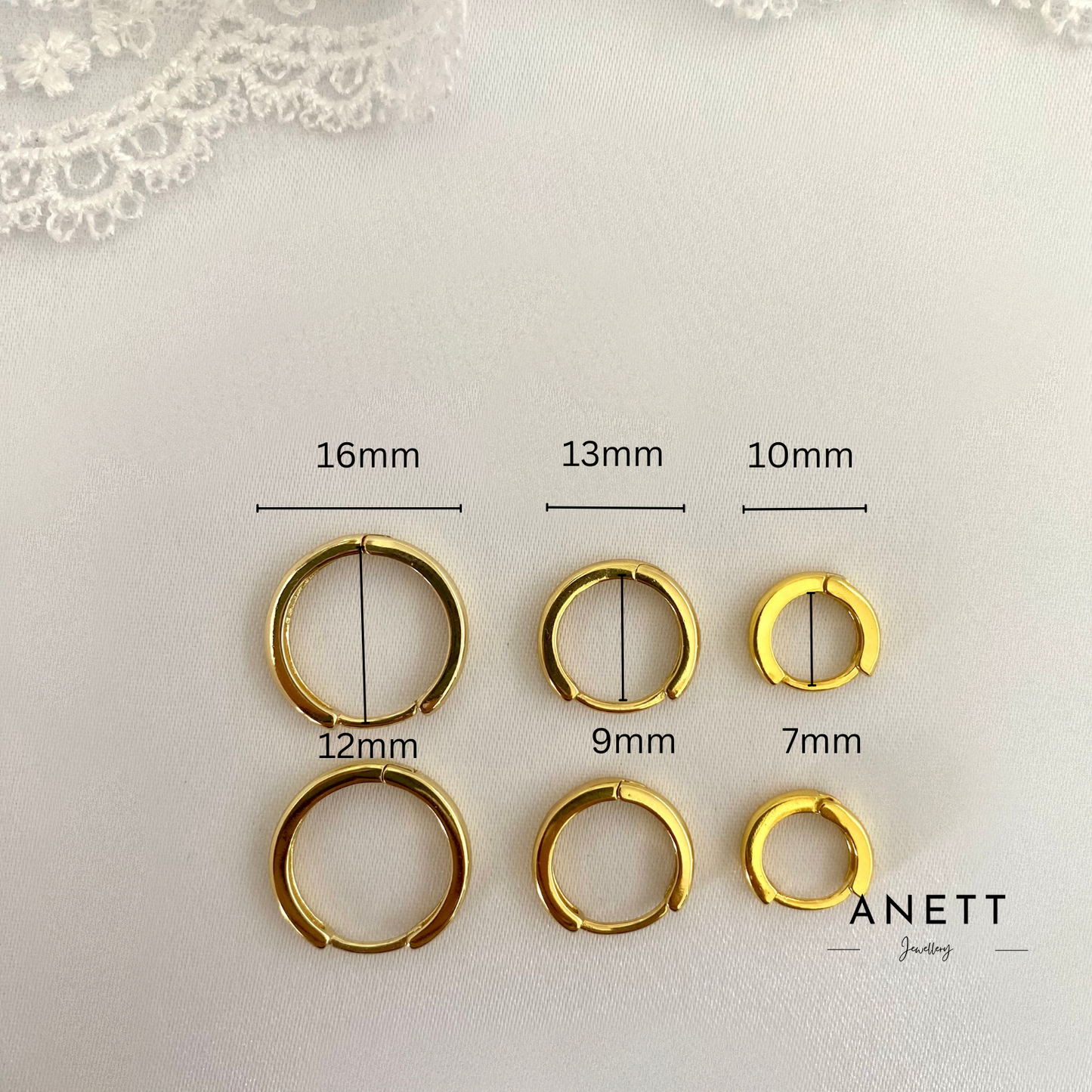 Basic Gold Hoops 10mm 13mm 16mm