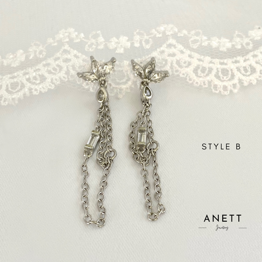 Silver Chain Long Tassel Earrings Style B