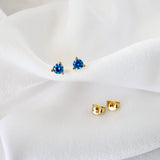 Julie Ines Blue GOLD Earrings C. Stud