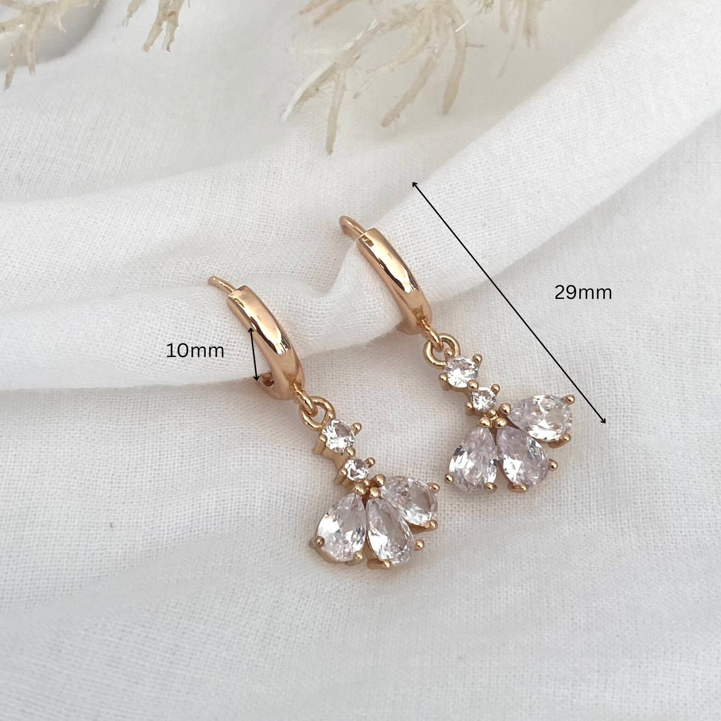 Handmade Crystal CZ Drop Dangle Earrings