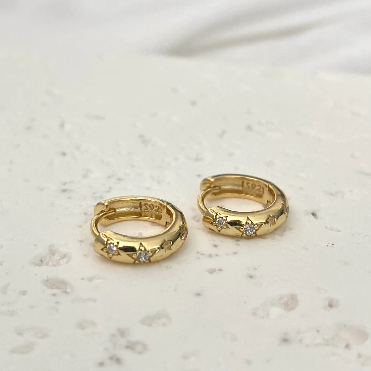 925 sterling silver gold turquoise hoop earrings