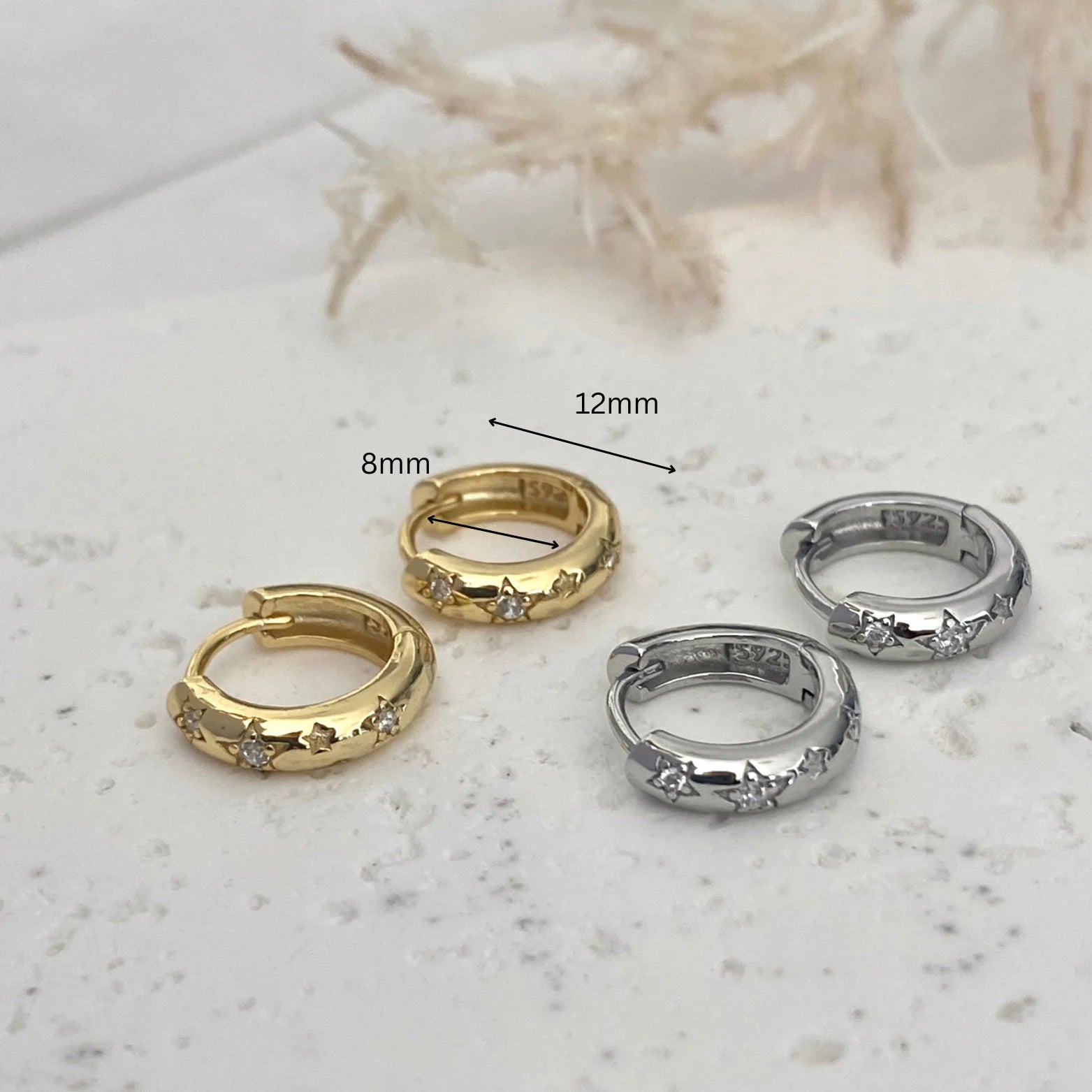 Star Celestial Gold Hoop Earrings
