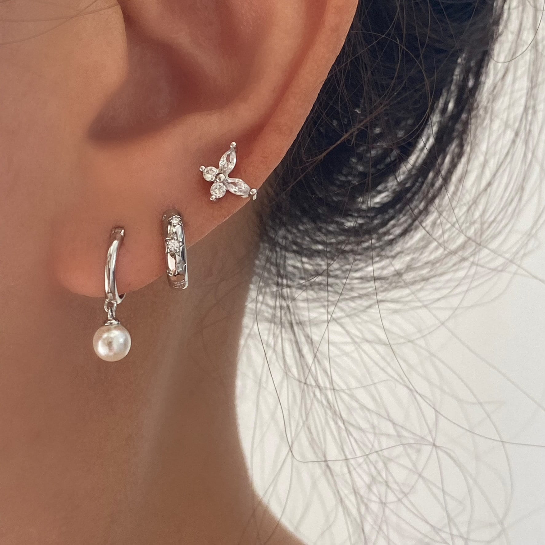 Star Celestial Silver Hoop Earrings – ANETT