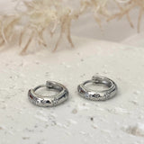 Star Celestial Silver Hoop Earrings