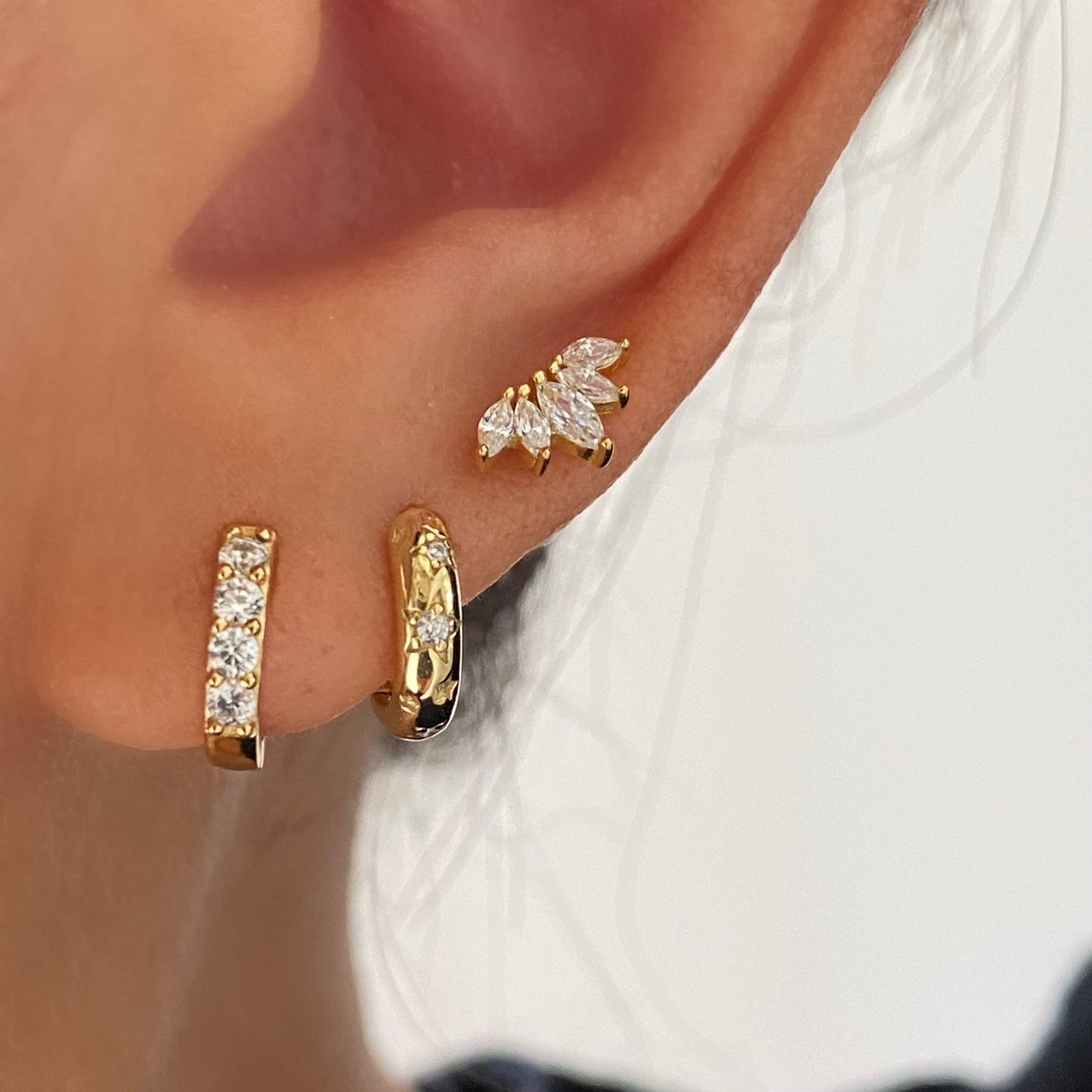 Star Celestial Gold Hoop Earrings